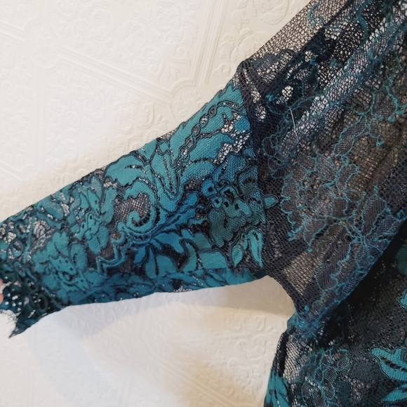 Zara NWT  Emerald lace top  (M) - Picture 7 of 9